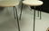 Set 3 Hairpin Iron Legs Round Stools. Gray fabric - 2