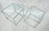 Pr Glass top Chrome Cube Side Tables. Square chro - 2