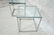 Pr Glass top Chrome Cube Side Tables. Square chro - 3
