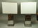 Pr Satin & Shiny Finish Chrome Table Lamps. White