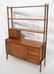 Teak Modern Desk with Book Shelf Top. Three shelv