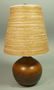 Brown pottery Modernist Table Lamp. Glazed Cerami