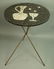 Small Modern Tile Top Table. Tripod Hairpin Legs.