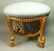 Gilt Wood Rope & Tassel Round Pouf Stool. Decora
