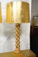 Pr JAMES MONT Style Twisted Wood Column Lamps. Br - 3