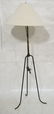 Tripod Iron Floor Lamp. Brass rod column & foot c