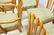 Set 6 Blond Wood Dining Chairs. Slat backs. Edmun - 4