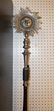 Pr Metal Sun Face Wall Sconces. Black painted spi