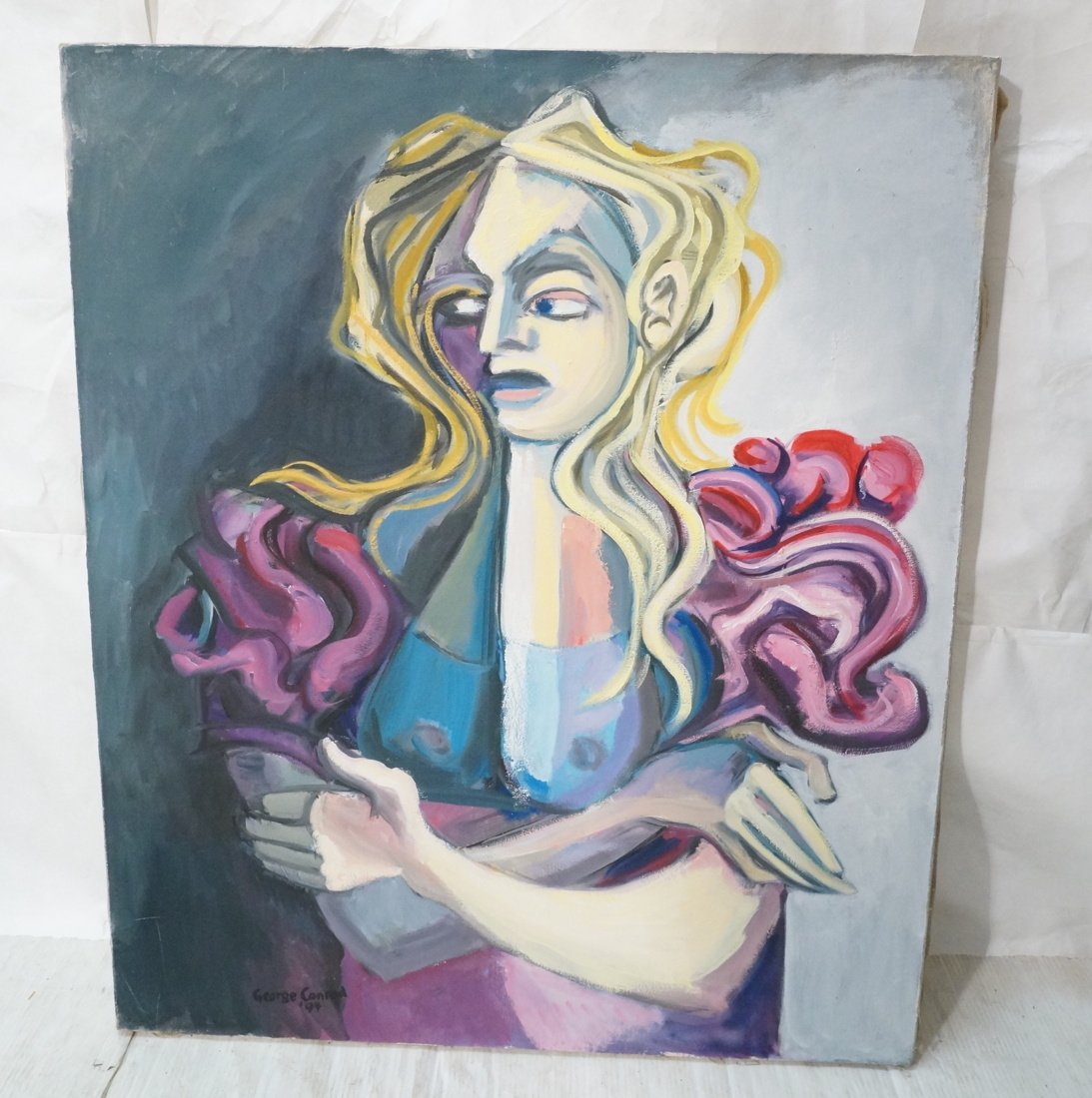 Signed GEORGE CONRAD Oil Painting. Blonde Female (1 of 5)