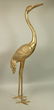 Large Standing Figural Brass Crane Bird Sculpture
