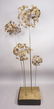 Brutalist Metal Pom Pom Flower Table Sculpture. F