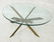LEON PACE Glass Top Coffee Table. Brushed Metal C