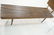 Slat Bench Coffee Table. Dark stained wood. Taper - 5