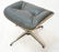 PLYCRAFT Walnut Ottoman Stool. Black vinyl. Swive