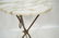Brass Tripod Marble Top Round Side Table. Brass D - 3
