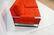 Red Plush Chrome MILO BAUGHMAN Sofa Couch. Milo B - 4