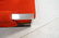 Red Plush Chrome MILO BAUGHMAN Sofa Couch. Milo B - 5