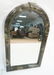KARL SPRINGER style Lacquered Gray Arched Mirror.