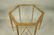 Hexagonal Brass Small Side Table. Inset beveled g - 2