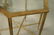 Hexagonal Brass Small Side Table. Inset beveled g - 5