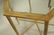 Hexagonal Brass Small Side Table. Inset beveled g - 6