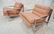 Pr MILO BAUGHMAN Lounge Chairs. Chrome Frame. Pat