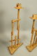 Set 3 Brutalist Iron Gold finish Sculptural Candl - 2