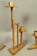Set 3 Brutalist Iron Gold finish Sculptural Candl - 3