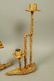 Set 3 Brutalist Iron Gold finish Sculptural Candl - 4