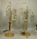 Pr Brass Modernist Lamps with Glass Tube Prisms F