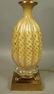 Murano Italian Gold Art Glass Lamp. Interior trap