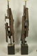 Pr LAUREL Brutalist Steel Sculpture Table Lamps.