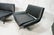 2pc Black Vinyl Sofa & Lounge Chair. Chrome pedes - 4