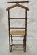 Italian Wood Faux Bamboo Rush Seat Folding Travel - 7