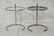 Pr EILEEN GRAY style Chrome Side Tables. Smoked G