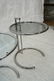 Pr EILEEN GRAY style Chrome Side Tables. Smoked G - 3
