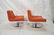 Pr Red Ultra suede Swivel Lounge Chairs. Chrome P - 9