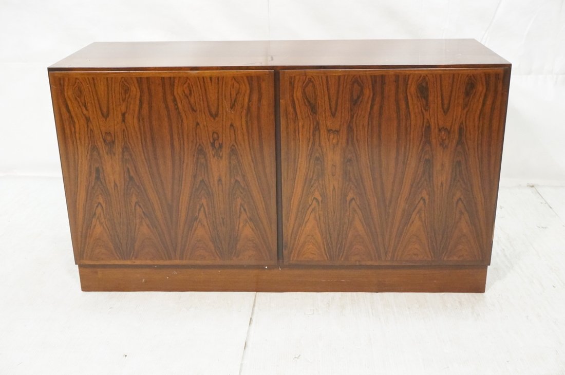 Omann Jun Rosewood China Cabinet. Danish Modern.: Omann Jun Rosewood China Cabinet. Danish Modern. Two glass doors. Two lower wood doors. -- Dimensions: H: 74 inches: W: 47 inches: D: 17.5 inches ---