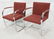Pr BRNO Chrome Frame Arm Lounge Chairs. Burgundy