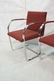 Pr BRNO Chrome Frame Arm Lounge Chairs. Burgundy - 3