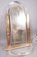 Arched Lucite Hanging Wall Mirror. Molded lucite