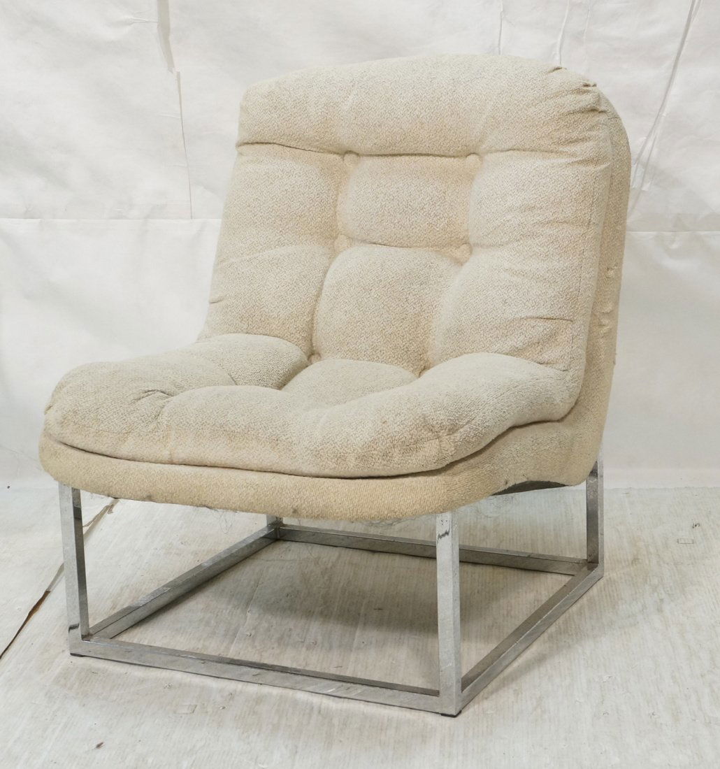 Milo Baughman style Armless Lounge Chair. Square (1 of 10)