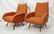 Pr Italian style Lounge Chairs. Tall tapered back