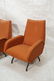 Pr Italian style Lounge Chairs. Tall tapered back - 2