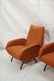 Pr Italian style Lounge Chairs. Tall tapered back - 3