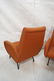 Pr Italian style Lounge Chairs. Tall tapered back - 8