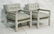 Pr Milo Baughman style open arm Lounge Chairs. Pa