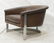 Milo Baughman style Low Barrel Back Lounge Chair.