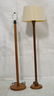 2 Danish Teak Floor Lamps. Single Column Form.