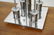 Pr Chrome arched arm table lamps. Italian 1970's. - 5